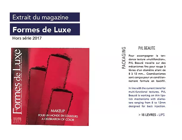 Le Magazine Formes de Luxe parle de nous – Juil. 2017